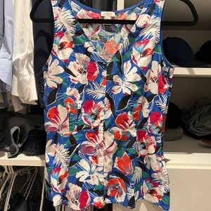 J Crew size 0 floral tank with side zipper